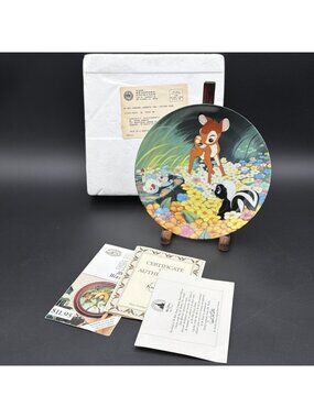 Knowles Disney’s Bambi Limited Edition Plate "Bambi's New Friends" 1992 COA -A
